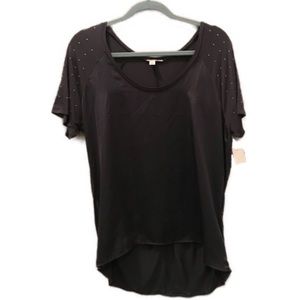 Gray Tee with Silver Studded Sleeves